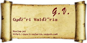 Győri Valéria névjegykártya